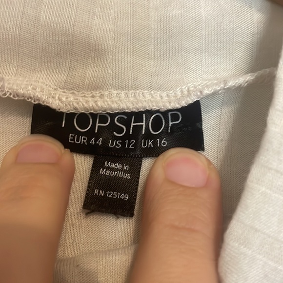 Topshop Ribbed Mock Turtleneck Sz 12 - Picture 2 of 5